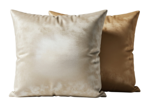 Two cushions one light and one dark transparent background cutout png