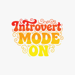 Introvert mode on retro gradient text design
