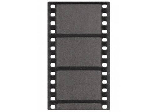 Vintage movie film strip or negative with blank frames, classic cinema industry equipment and transparent background - Powered by Adobe