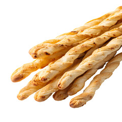 Crispy breadsticks isolated on transparent background