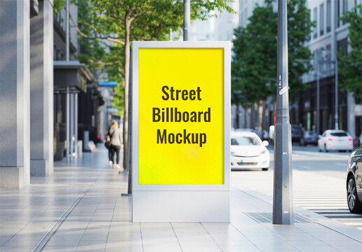 Street Billboard Mockup for Urban Advertising