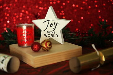 Christmas decorations and food 