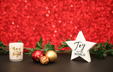 Christmas decorations and food 