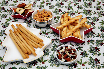 Christmas decorations and food 