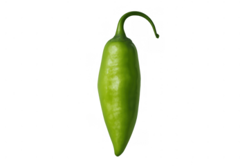 Green chili pepper offering heat and flavor, fresh spicy vegetable ingredient for cooking, transparent background