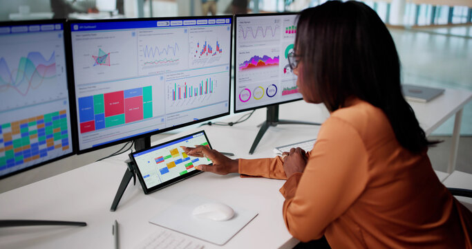 Efficient African American Woman Using Computer