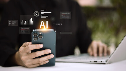 Artificial Intelligence Technology and Data Analysis Concept