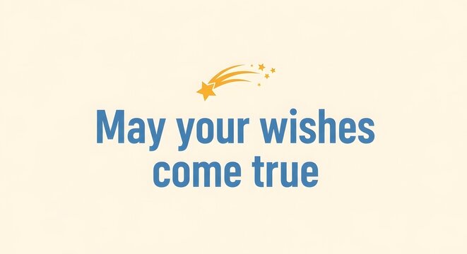 Inspirational message with a shooting star graphic saying May your wishes come true in a simple and uplifting design on a light background
