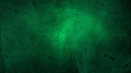 Fototapeta premium Abstract Black & Green Grunge Smoke Texture with Dark Emerald Wall Surface with Bright Spotlight, Fog, & Smudged Edges. Dramatic Horror & Halloween Digital Design Backdrop.