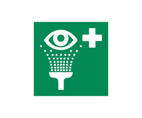 ISO 7010 E011 Eyewash station sign. Safety condition sign pictogram vector design and illustration.
