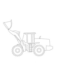 illustration of a dozer with pen shading