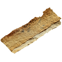 Fragment of Ancient Papyrus Scroll with Inscriptions and Rough Edges Detail Antique Writing Material close up 