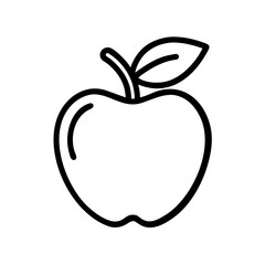 Apple Line Art Icon Illustration