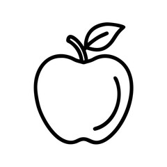 Apple Fruit Line Icon Illustration