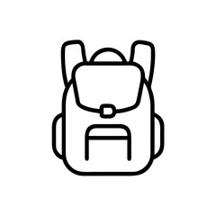 Backpack Line Icon for Travel and School Supplies