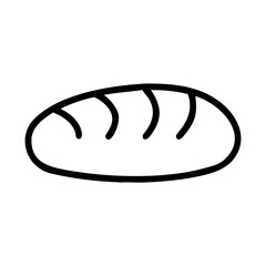 Simple Bread Loaf Line Icon Illustration