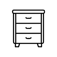 Drawer Cabinet Outline Icon – Furniture Storage Chest Symbol