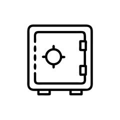 Safe Box Outline Icon – Secure Lock Storage Symbol