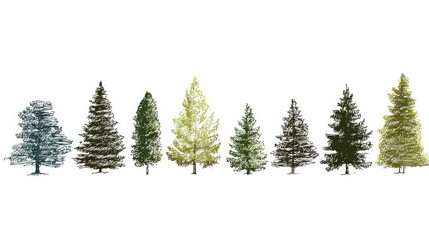 Fototapeta premium christmas tree line art vector style