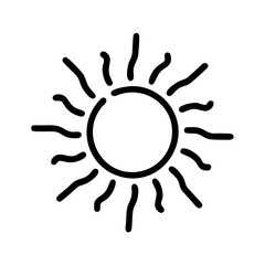 Minimal Sun Line Icon — Simple Solar Symbol Illustration