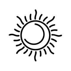 Minimal Sun and Moon Line Art Icon