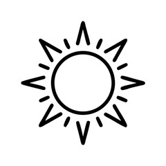 Sharp Sun Rays Bright Outline Icon