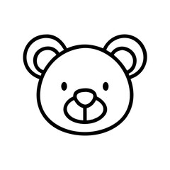 Bear Cub Face Outline Icon