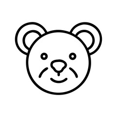 Smiling Bear Face Outline Icon