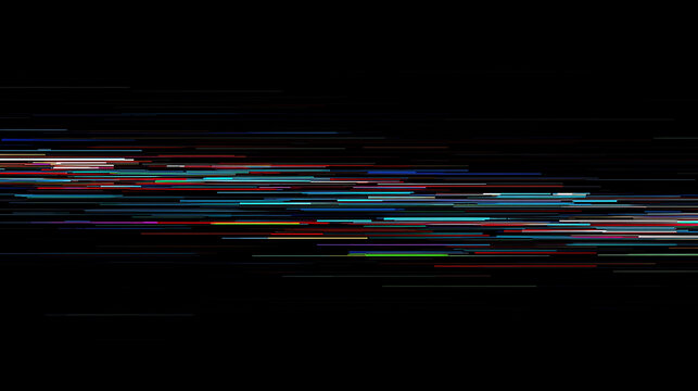 Abstract dark background with colorful light streaks for modern wallpaper or technological design elements