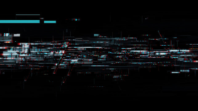 Abstract Digital Glitch Art with Geometric Shapes and Vibrant Colors for Futuristic Designs