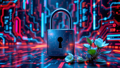 Futuristic Data Security with Nature Integration Scene