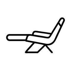 Lounge Chair Icon, Minimal Furniture Outline Vector Illustration