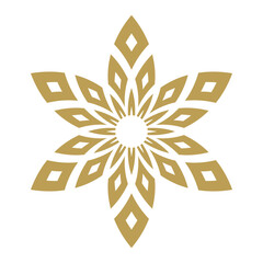 Abstract geometric flower in gold. Vector illustration.