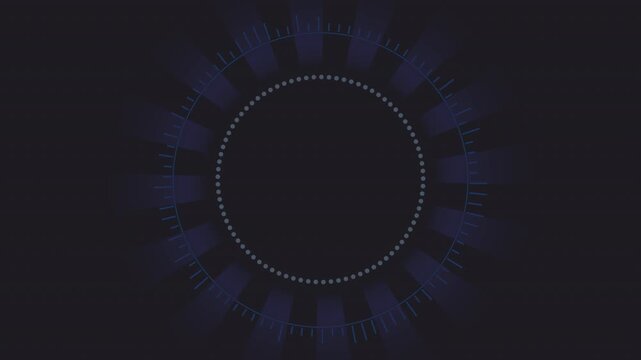 Blue HUD Circle Interface with dial, futuristic & abstract elements