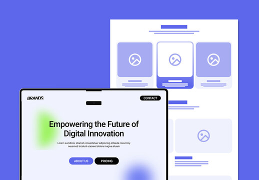Modern Tech Brand Website Landing Page Wireframe