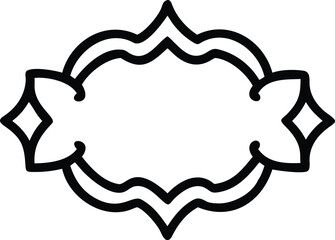 Black decorative retro outline badge, label 