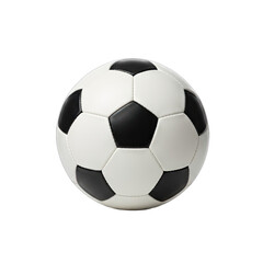 Obraz premium Classic Soccer Ball with Black and White Panels Isolated on Black Background Realistic Texture Professional Studio Lighting