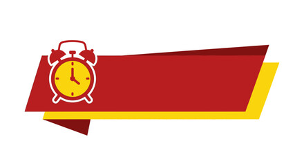 Alarm clock time banner template design vector illustration