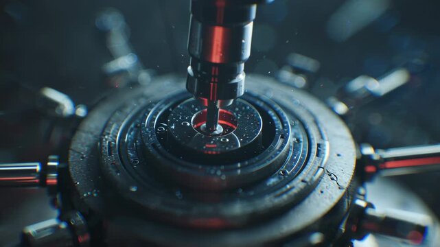 Macro shot targeted payload tether moment right before lock in receptor cavity, premium science cinematic, receptor targeted treatment