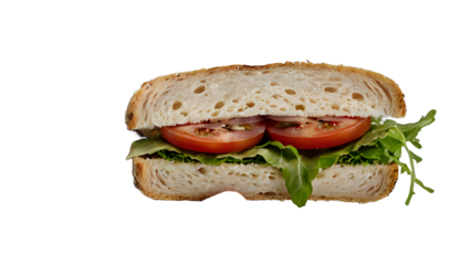 Fresh Sandwich Held in Hands ,isolated on transparent png