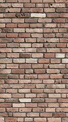 Fototapeta premium A close-up view of a textured brick wall featuring various shades of brown and beige, highlighting the unique patterns and characteristics of the bricks.