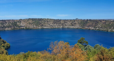 View of The Blue Lake a dormant crater lake at Mount Gambier South Australia