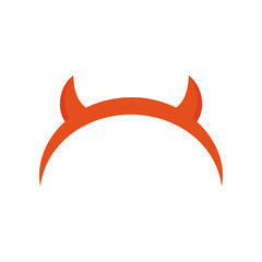 Devil horns headband. Halloween, costume, horror, accessory concepts. Flat decorative vector design isolated illustration.