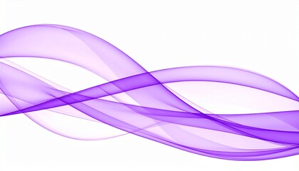Abstract purple flowing waves on white background, elegant smooth lines for modern design, dynamic graphic element