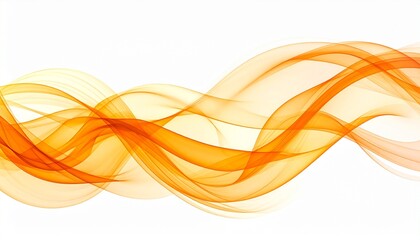 Naklejka premium Abstract Orange Wave Background Design - Flowing Smooth Lines and Curves on White