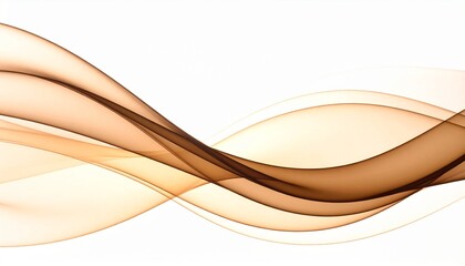 Abstract flowing brown and beige waves on white background, elegant smooth lines for modern design, creative graphic element