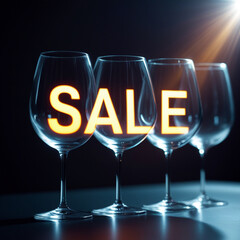 Elegant sale announcement in glasses promotion and marketing campaign advertising