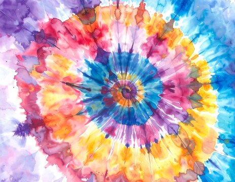 Spiraling colorful pattern with a burst of vibrant hues