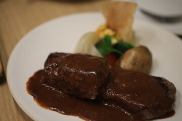 Beef steak.