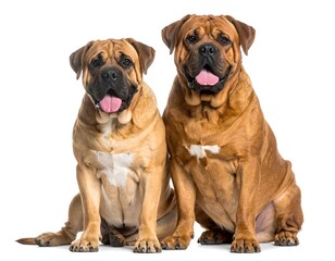 Fototapeta premium two dog huge with white background. generative with ai